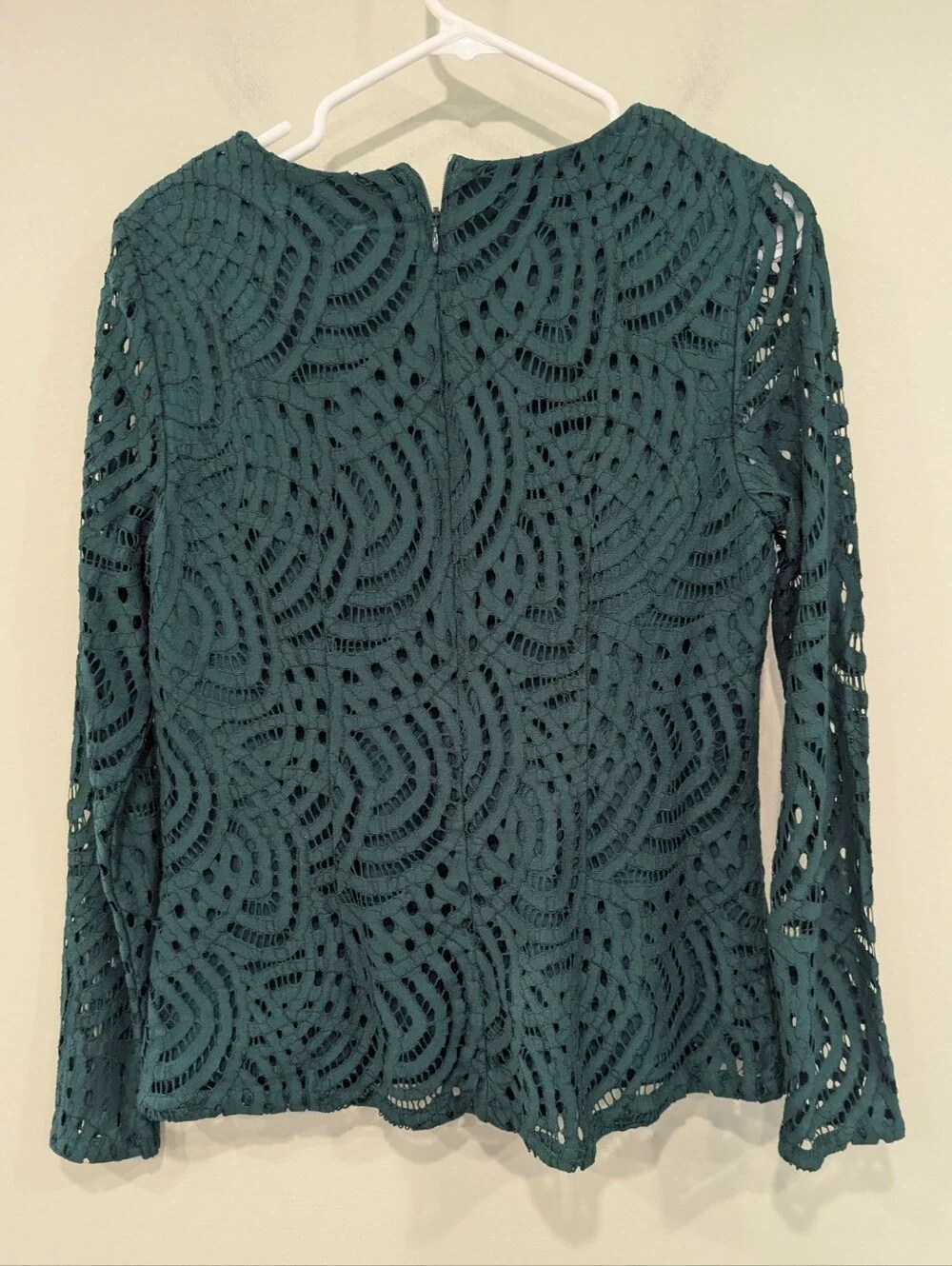 Boden Zeta Long Sleeve Lace Ponte Top Size 6